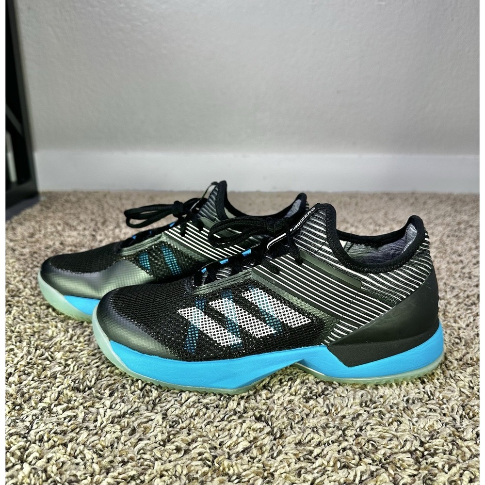 Adidas Adizero Ubersonic 3 Clay 'Black Shock Cyan' Women's Size 6.5 Tennis Shoes